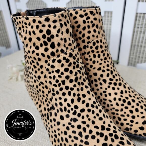Qupid Women's Mystique Black and Tan Leopard Ankle Bootie Size 7 - Picture 8 of 12
